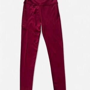 Burgundy High-Waisted Leggings